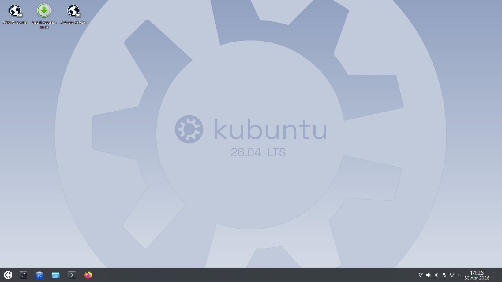 Pulpit Kubuntu 26.04 LTS z KDE Plasma