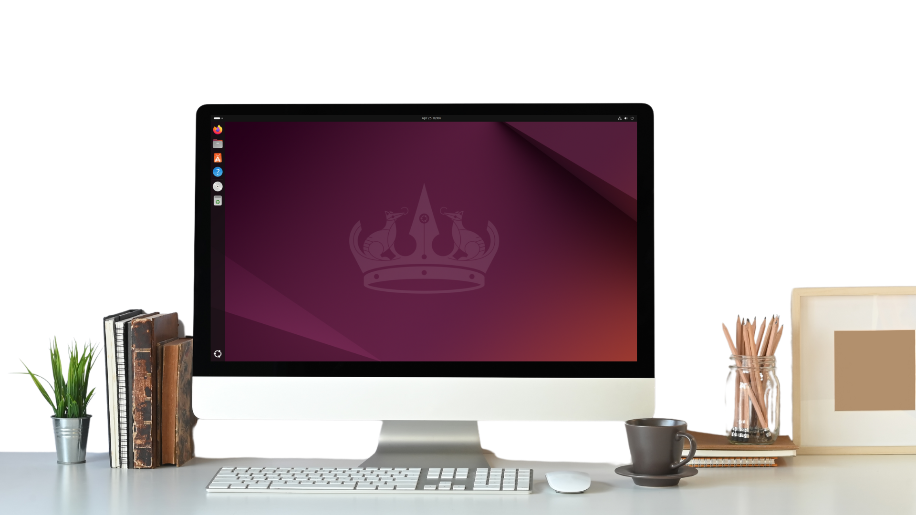 Komputer z systemem Linux na biurku