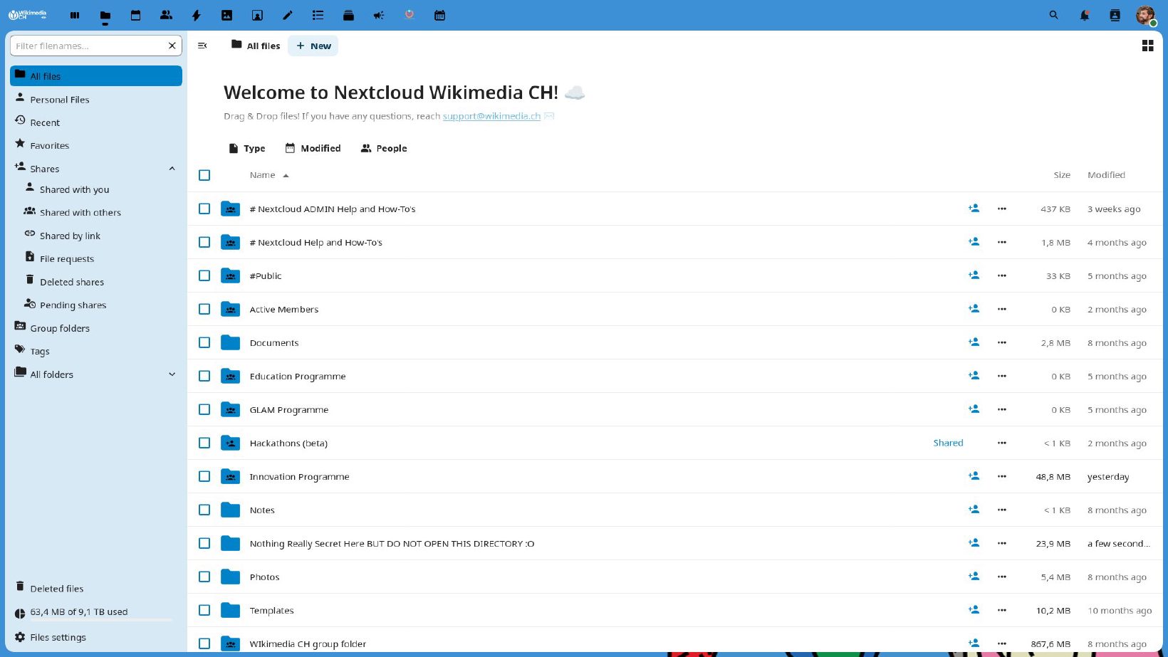 Pliki w Nextcloud w przeglądarce